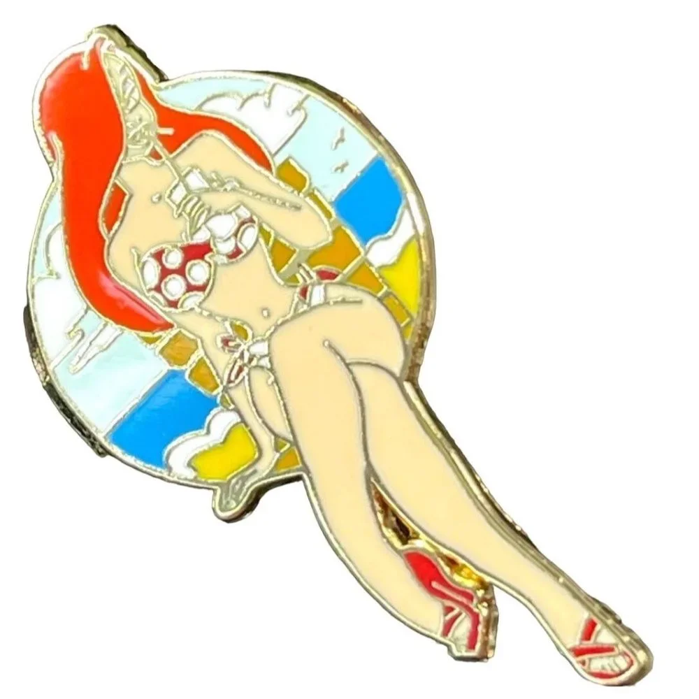 Disney Pin Jessica Rabbit Trading Pin Polka Dot Bikini Brooch Beach Badge